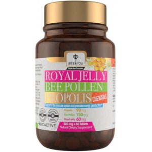 Geleia Real + Própolis + Pólen de Abelha em Comprimidos Mastigáveis, 500 mg, 60 Comprimidos