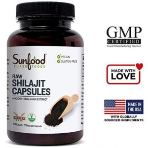 Cápsulas de Shilajit, Sunfood, 500mg, 90 Cápsulas
