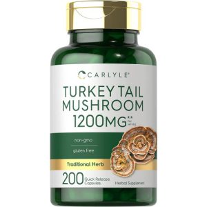 Turkey Tail, Suplemento de Cogumelo, Carlyle, 1200mg, 200 Cápsulas