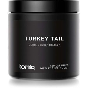 Turkey Tail - Extrato de Ultra Alta Força Concentrado, 30% Beta Glucans, Toniiq, 12.000mg, 120 Cápsulas