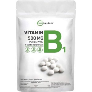 Suplementos de vitamina B1 - Tiamina - Micro ingredientes, 500 mg por dose - 180 comprimidos