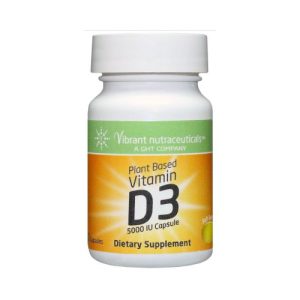 Vitamina D3 Vegana - Base de Plantas - Vibrant Nutraceuticals - 5000 IU - 60 Capsules
