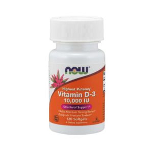 Vitamina D-3, 10.000 IU, Now Foods, 120 Softgels