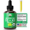 Vitamina D3 com K2, Melhor suplemento D3 + K2 Mk7 para Adultos, Crianças, Homens, Mulheres, Peak Performance, 60ml
