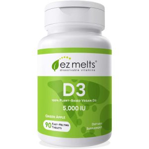 Vitamina D3 como Colecalciferol Sublingual, EZ Melts, 5.000 UI, 90 comprimidos