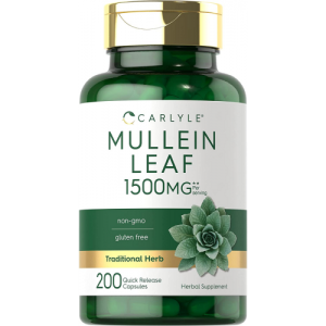 Cápsulas de folha de verbasco 1500mg - Carlyle - 200 Cápsulas