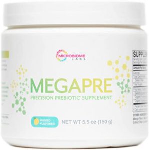 MegaPre Gut Health Powder, Microbiome Labs, Sabor de manga, 150 gramas, 30 porções
