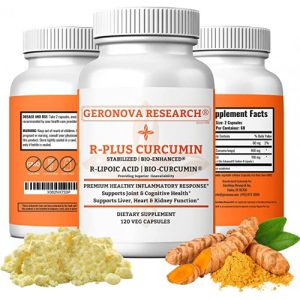 Suplementos Ácido Lipóico e Curcumina de Cúrcuma, GeroNova Research®, 550mg, 120 cápsulas