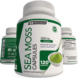 Irish Sea Moss em Cápsulas, Double Wood Supplements, 1200mg por porcao, 120 Capsulas