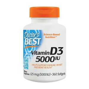 Vitamina D3 - 5.000 IU - Doctor`s Best - 360 softgels