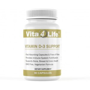 Suporte Vitamina D3, Vita4Life, 30.000UI, 350mg, 90 cápsulas