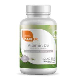 Vitamina D3 - Zahler - 50.000 UI - 120 Cápsulas Vegetais