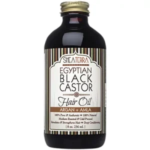 Puro Óleo de Rícino Preto Egípcio Extra Virgem, Óleo de cabelo totalmente natural fortalecedor e condicionador para crescimento saudável do cabelo e c