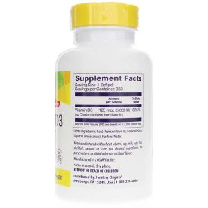 Vitamina D3 - Healthy Origins - 5.000 IU - 360 Softgels