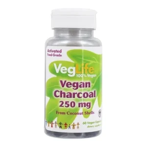 Carvão Ativado Vegano - VegLife - 250 mg - 60 Vegan Capsules