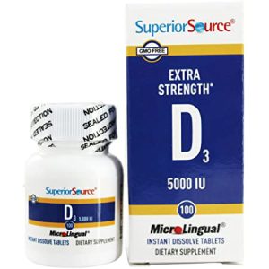Vitamina D3 MicroLingual - Extra Strength - Superior Source - 5.000 IU - 100 Tablets Instântaneos