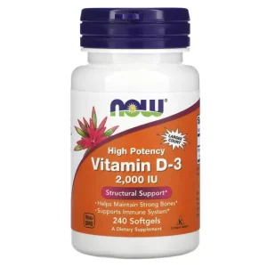 Vitamina D3, Now Foods, 2.000 IU, 240 Softgels