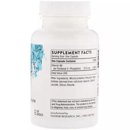 B6 - Pyridoxal 5`- Phosphate - Thorne Research - 180 Veggie Caps