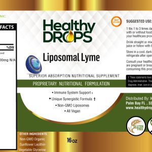 Bebida Lipossomal para doença de Lyme, Healthy Drops, 16oz