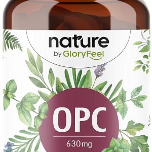 OPC Extrato de semente de uva em cápsulas, 630 mg de OPC puro por dia, de uvas francesas originais, 180 cápsulas veganas, testadas em laboratório