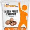 Monk Fruit Extrato sem eritritol em pó, Luo Han Guo, Bulk Supplements, 2g por porção, 250g (8,8 oz)