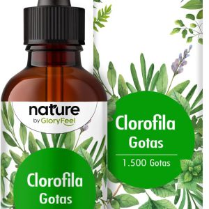 Clorofila líquida extraída da alfafa, 200 mg de clorofila líquida por dose diária, sem conservantes, 100 % vegano e natural - produção alemã, Nature GloryFeel, 50 ml
