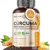 Cúrcuma orgânica com gengibre e pimenta preta, suprimento para 1 ano, certificado pela Soil Association, 365 cápsulas veganas