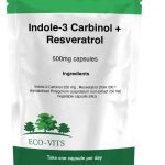 INDOLE-3 Carbinol + RESVERATROL, fabricado no Reino Unido, em cápsulas