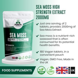 Irish Sea Moss em Cápsulas, Double Wood Supplements, 1200mg por porcao, 120 Capsulas