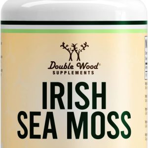 Irish Sea Moss em Cápsulas, Double Wood Supplements, 1200mg por porcao, 120 Capsulas
