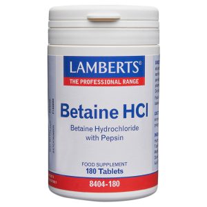 Betaína HCl com Pepsina, LAMBERTS, 324mg, 180 Comprimidos