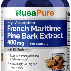 Casca de Pinheiro Marítimo Francês, Nusa Pure, 400 mg, 200 cápsulas