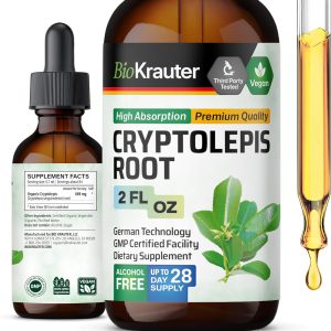 Tintura de Raiz de Cryptolepis Sanguinolenta, Extrato Líquido Desintoxicante de Raiz de Cryplolepis, Sem Álcool e Sem Açúcar, Gotas Veganas 59ml