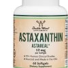 Astaxantina 12mg Força Máxima, AstaReal, Astaxantina Natural Patenteada com mais de 70 Ensaios Clínicos em Humanos, Marca Mais Estudada do Mundo, Double Wood, 60 capsulas