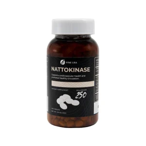 Nattokinase Complex reduz coagulos sanguíneos e previne trombose, Fine USA, 300 comprimidos