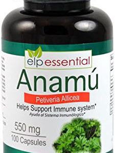 Anamu, Petiveria Allicea, ELP ESSENTIAL, 550 mg, 100 cápsulas