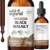 Tintura de nogueira preta orgânica, Extrato de casca de noz preta sem álcool para limpeza de desintoxicação intestinal, 60ml