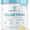 Colostro em pó para saúde intestinal, suporte imunológico, recuperação muscular e bem-estar, Super alimento de colostro bovino integral puro IgG natural, sem sabor em pó, 60 porçoes de 2g