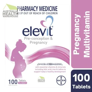 Elevit Pré-concepção e Gravidez, Multivitamínico da Bayer, 100 Comprimidos, 100 dias