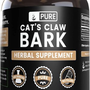 Unha de gato em casca sem enchimentos, sempre puro, verificado em laboratório, 365 cápsulas