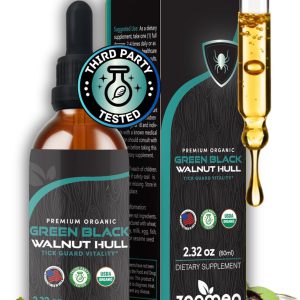 Tintura orgânica de nogueira preta verde, Suporte imunológico e fonte de antioxidantes, 60ml