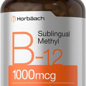 Vitamina B12 metilcobalamina Sublingual, 1000 mcg, 400 Comprimidos, Sabor de Frutas Vermelhas, Vegana da Horbaach