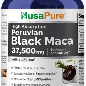 Maca Preta Peruana Nusa Pure 200 Cápsulas