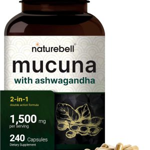 Mucuna com Ashwagandha, 1500 mg por Porção - NatureBell, 240 Cápsulas