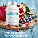 Akkermansia Muciniphila Probiótico com Fibra Prebiótica, 300 Bilhões de AFU para Produção de GLP-1, Saúde Digestiva e Intestinal 120 Cápsulas