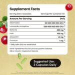 Akkermansia Muciniphila com 320 bilhões de UFCs de Probióticos e Prebióticos com GLP-1 para a saúde intestinal, Astaxantina, Berberina, Cromo 120 capsulas