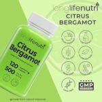 Extrato de Citrus Bergamot 500mg – 120 Cápsulas Vegetarianas | Antioxidante Natural com 40% Flavanonas | Suplemento de 4 Meses, Fabricado nos EUA