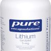 Lithium(Lítio) Orotato, Pure Encapsulations, 5 mg, Capsulas