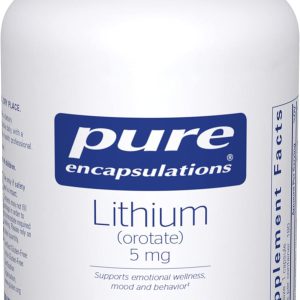 Lithium(Lítio) Orotato, Pure Encapsulations, 5 mg, Capsulas