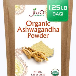 Ashwagandha Orgânica em pó 567g Raiz 100% Crua da Índia | USDA Orgânico | Sem OGM | Suporte ao Estresse e Bem-Estar